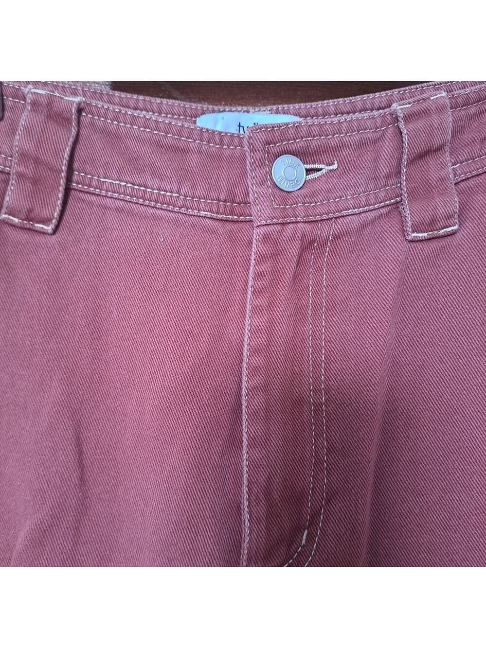 Twik Organic Cotton Cargo Pants | Burgundy | High Waist | Petite Small - Picture 8 of 10